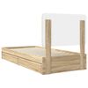 vidaXL Storage Bed with Drawer Sonoma Oak 90 x 200 cm Engineered Wood