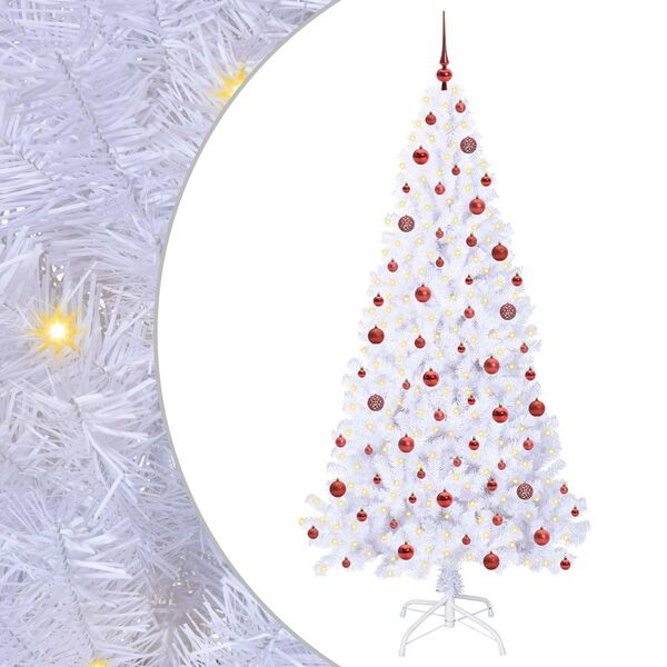 vidaXL Artificial Christmas Tree with Stand White 210 cm PVC and Steel