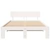 vidaXL Bed Frame with Headboard White 135 x 190 cm Solid Pine Wood