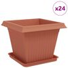 vidaXL Plant Pots 24 pcs Brick Red Plastic