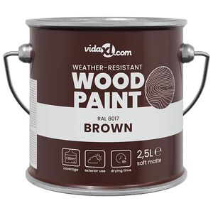 vidaXL Wood Paint Brown 2.5 L Wall Print