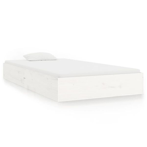 vidaXL Bed Frame without Mattress White Solid Wood 90x200 cm