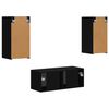 vidaXL TV Cabinet Set Wall-mounted 6 pcs Black Engineered Wood