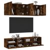 vidaXL 5 Piece TV Wall Units Smoked Oak Engineered Wood