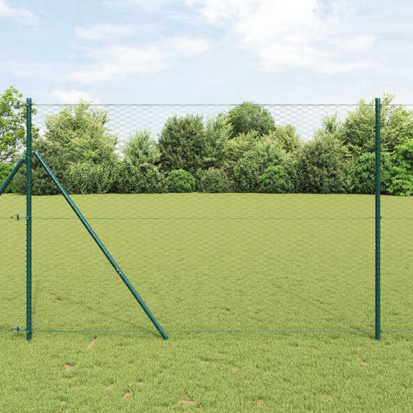 vidaXL Fence Post Grey 100 x 1.6 m (36 mm mesh) Steel and PVC