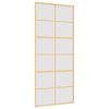 vidaXL Sliding Door Gold 90x205 cm Frosted ESG Glass and Aluminium