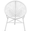 vidaXL Garden String Moon Chair Poly Rattan White