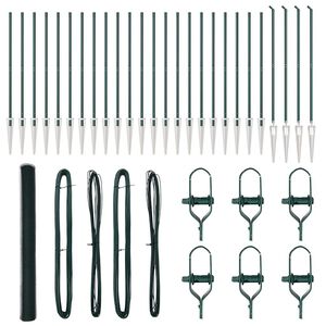 vidaXL Fence Post Green 50 x 1.6 m (13 mm mesh) Steel and PVC