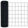 vidaXL Fence with Post Grey 0.4 x 25 m Steel and PVC