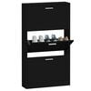 vidaXL Shoe Cabinet Black 59x17x108 cm Engineered Wood