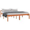 vidaXL Bed Frame with Headboard Wax Brown 180 x 200 cm Solid Pine Wood