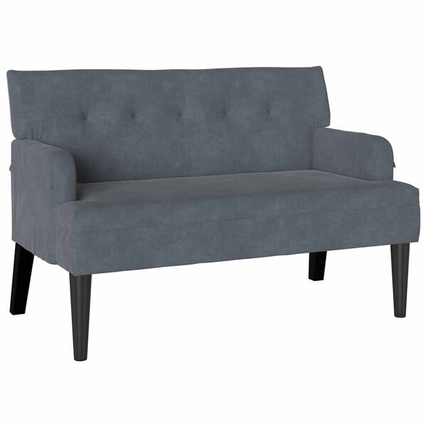 vidaXL Bench Dark Grey 112 x 65.5 x 75 cm Velvet