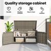 vidaXL Garden Storage Cabinet Grey 110x55x60.5 cm Poly Rattan