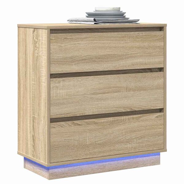 vidaXL Bedside Cabinet Sonoma Oak 71 x 34.5 x 75 cm Engineered wood