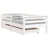 vidaXL Kids Bed Frame with Drawers White 70x140 cm Solid Wood Pine