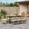 vidaXL Garden Dining Set 9 pcs Beige Poly Rattan