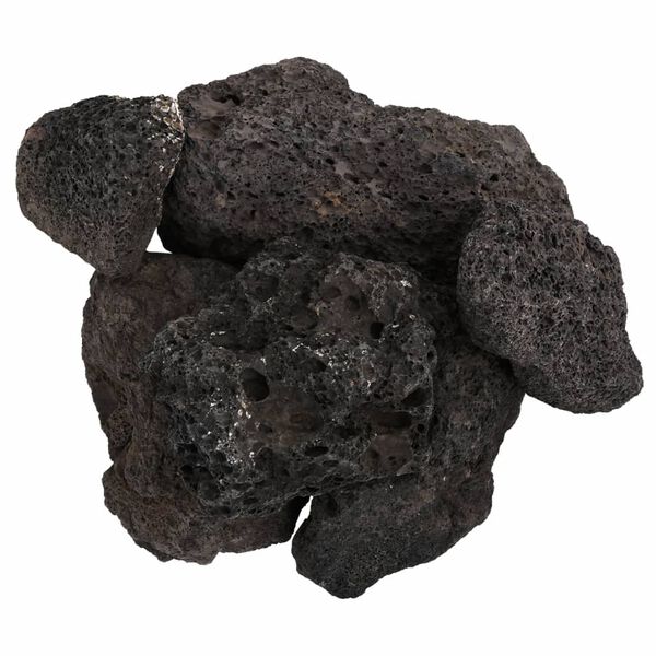 vidaXL Volcanic Rocks 25 kg Black 10-30 cm