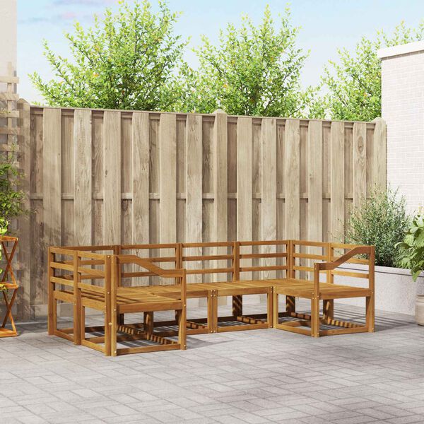 vidaXL Outdoor Sofa Set 6 pcs Natural Solid Acacia Wood