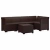 vidaXL 5-Seater Garden Sofa Rattan Look PP Brown