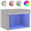 vidaXL Bedside Cabinets with LED Lights Wall-mounted 2 pcs Grey Sonoma