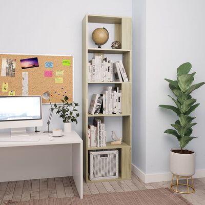 vidaXL Book Cabinet/Room Divider Sonoma Oak 45x24x159 cm Engineered Wood