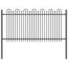 vidaXL Spike Arch Fence Black 200 x 150 cm Powder-Coated Steel