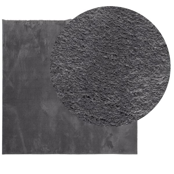 vidaXL Rug HUARTE Short Pile Soft and Washable Anthracite 200x200 cm