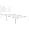 vidaXL Metal Bed Frame without Mattress with Headboard White 75x190cm