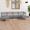 vidaXL 6 Piece Garden Lounge Set Grey Solid Wood Pine