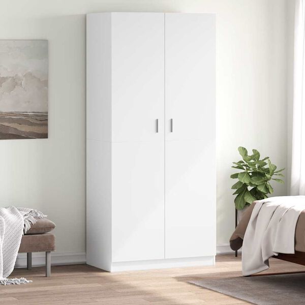 vidaXL Wardrobe White 90x52x200 cm Engineered Wood