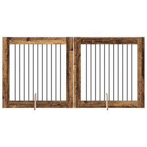 vidaXL Dog Gate with Stands 2 pcs Old Wood 100 x 100 cm