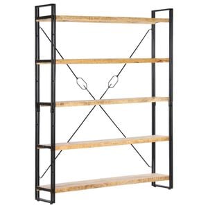 vidaXL 5-Tier Bookcase 140x30x180 cm Solid Mango Wood