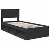 vidaXL Bed Frame with Headboard Black 100 x 200 cm Engineered wood