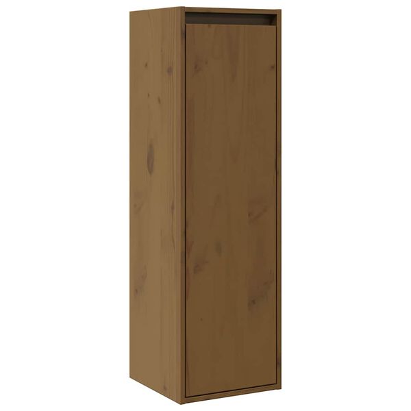 vidaXL Wall Cabinet Honey Brown 30x30x100 cm Solid Pinewood