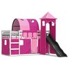 vidaXL Bunk Bed without Mattress with Slide and Curtains Pink 90x200cm