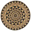 vidaXL Handmade Rug Jute with Black Print 120 cm