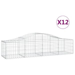 vidaXL Arched Gabion Baskets 12 pcs 200x50x40/60 cm Galvanised Iron