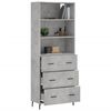 vidaXL Highboard Concrete Grey 69.5x34x180 cm Engineered Wood
