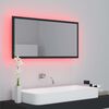 vidaXL LED Bathroom Mirror Grey 90x8.5x37 cm Acrylic