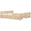 vidaXL Bed Frame without Mattress with 4 Drawers Solid Wood 200x200 cm
