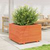 vidaXL Garden Planter Wax Brown 70x70x49.5 cm Solid Wood Pine