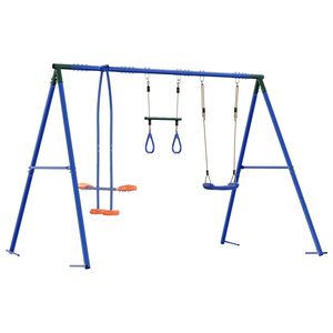 vidaXL Outdoor Swing Set Multicolour Steel and PE