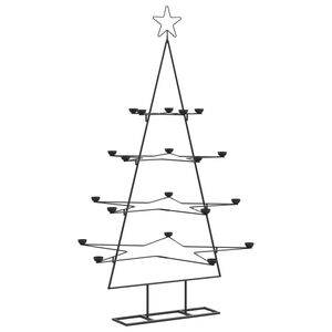 vidaXL Metal Christmas Tree for Decoration Black 140 cm