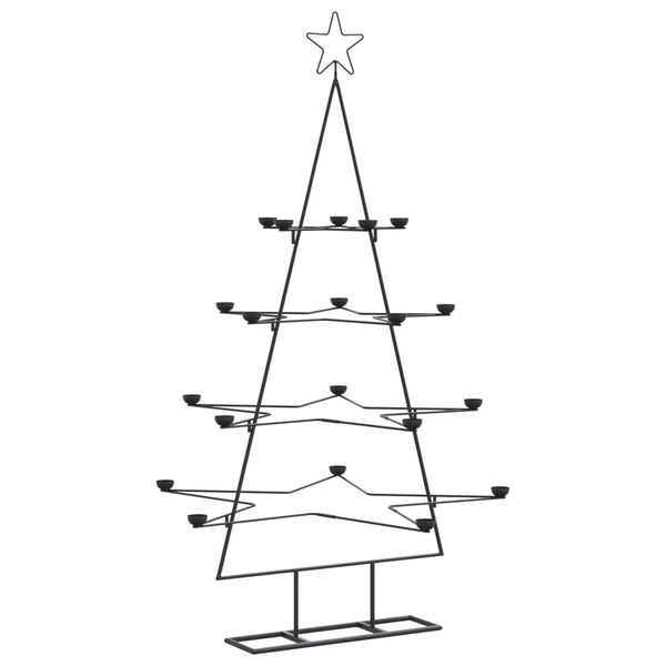 vidaXL Metal Christmas Tree for Decoration Black 140 cm