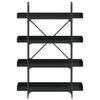vidaXL Bookcase 4-Tier Black 100x33x145.5 cm Engineered Wood