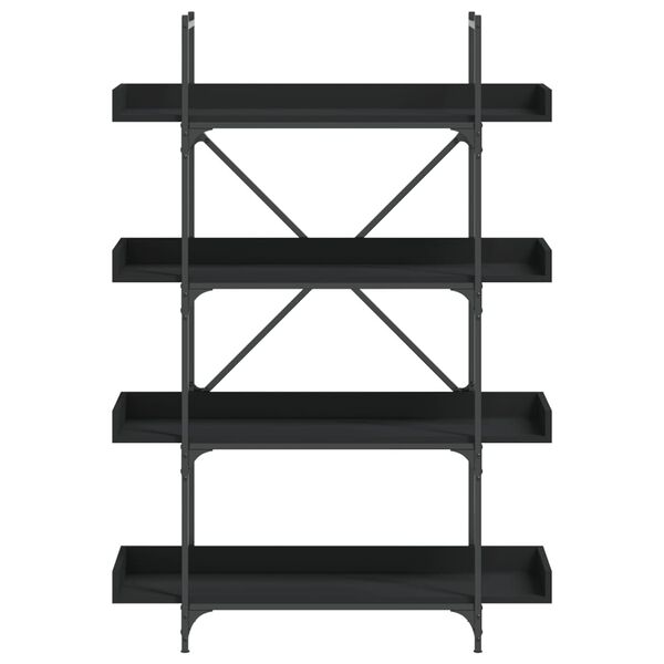 vidaXL Bookcase 4-Tier Black 100x33x145.5 cm Engineered Wood