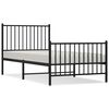 vidaXL Metal Bed Frame without Mattress with Footboard Black 90x190cm
