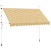 vidaXL Manual Retractable Awning 350 cm Yellow and Blue Stripes