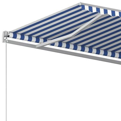 vidaXL Manual Retractable Awning 500x350 cm Blue and White