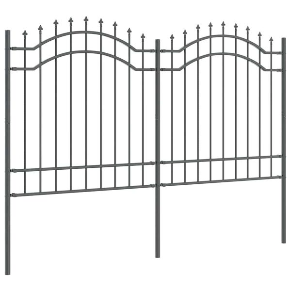 vidaXL Garden Fence Grey 240 x 165 cm Powder-coated steel
